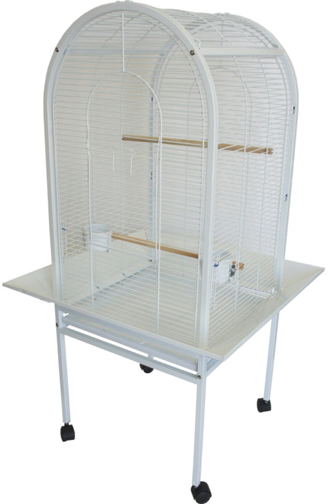 YML ER22 1/2" Bar Spacing Dome Top Parrot Bird Cage, 22" x 22", White