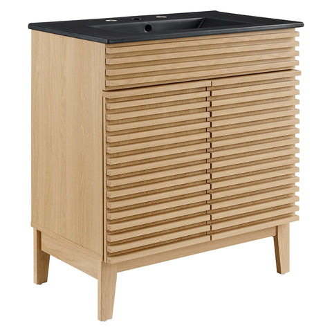 Modway Render 30" Bathroom Vanity with Sink in Oak Black