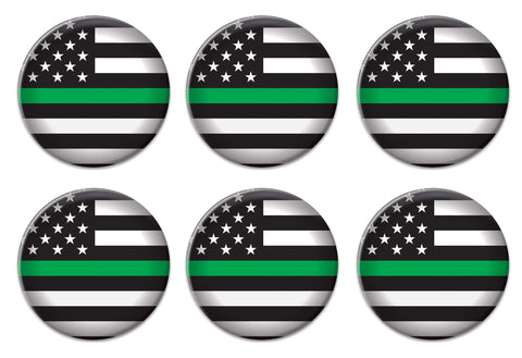 Beistle Patriotic Military Metal Party Buttons 6 Piece USA Fourth of July Decorations Costume Accessories, 2", Black/Green/White