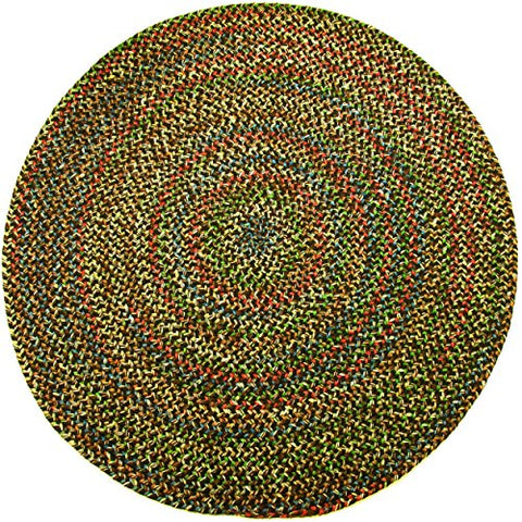 Rhody Rug Katie KA33 Brown 6' x 6' Round - Braided Area Rug, Home Decor, Floor Mat or Bedroom Rug - Easy Care, Ideal for High Traffic Areas in Hallway and Living Room - Made in USA