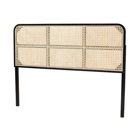 Davis Rattan Black/Natural Queen Size Headboard