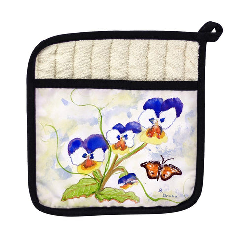 Betsy Drake PT209 Pansies Pot Holder
