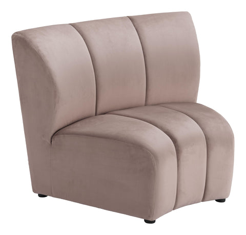 Zuo Garbi Modular Sectional Beige, Beige Sectional, Modern Style, Velvet, Soft and Smooth Velvet Fabric, Plywood, Indoor Living, 41.3" W x 32.3" D x 31.9" H, Non-Stackable