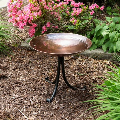 Copper-Plated Birdbath with Tripod Stand by Achla Designs