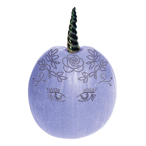Fun World Glitter 3D Unicorn Pumpkin Decoration Kit | Black Horn