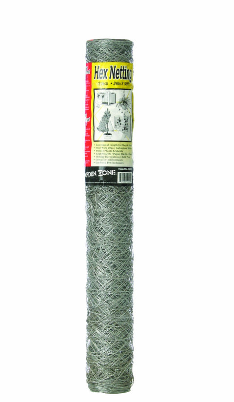 Garden Zone 20-gauge 2-Inch Galvanized Hex Netting 24-inch x 50-feet