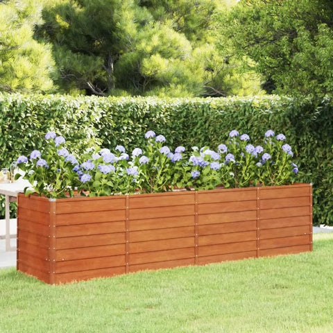 vidaXL Garden Raised Bed - Large Corten Steel Planter Box/y Industrial Style Planter for Outdoor Garden/Patio/Balcony