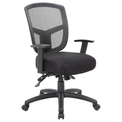 Oakestry Black Contract Mesh Task Chair Ergonomic Swivel Adjustable Height Lightweight Frame Breathable Backrest Cushioned Seat Rolling Casters Armless Office Desk Chair Compact Design Furniture