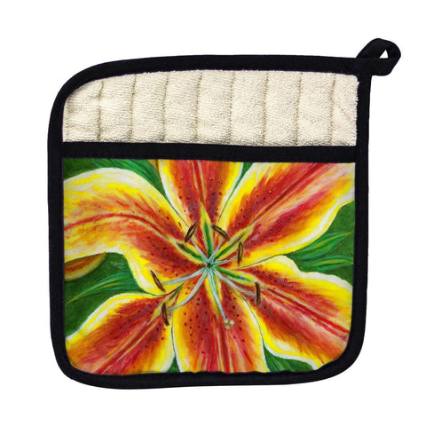 Betsy Drake PT702 Yellow Lily Pot Holder