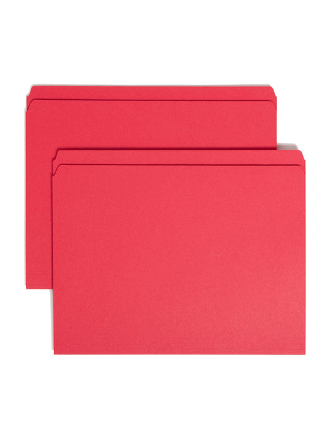 Smead File Folder, Reinforced Straight-Cut Tab, Letter Size, Red, 100 per Box (12710)