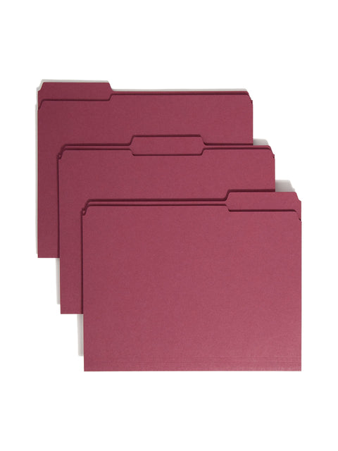 Smead File Folder, Reinforced 1/3-Cut Tab, Letter Size, Maroon, 100 per Box (13084)