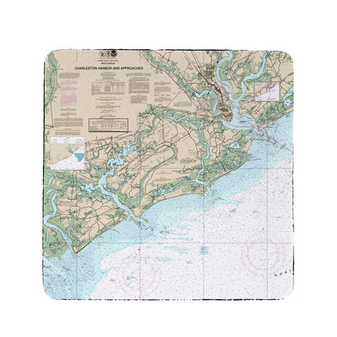 Betsy Drake CT11521 4 x 4 in. Charleston Harbor & Approaches44; SC Nautical Map Coaster - Set of 4