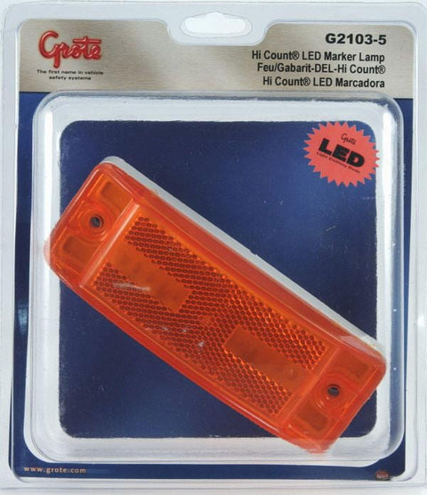 Grote G2103-5 Hi Count Yellow Turtleback II LED Clearance Marker Light (Retail Pack)