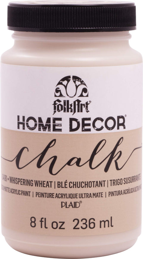FolkArt Home Decor Chalk Furniture & Craft Paint in Assorted Colors, 8 ounce, Whispering Wheat