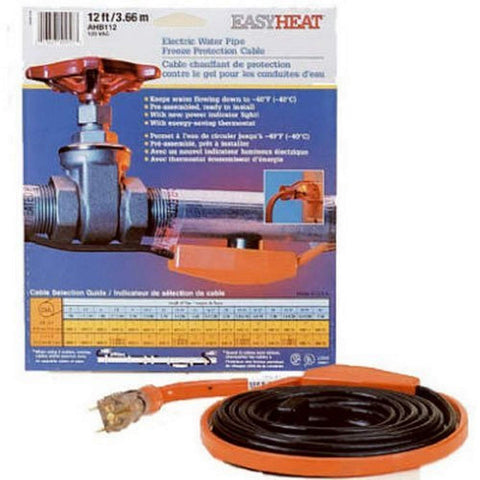 EasyHeat 30' Pipe Heating Cable, Prevent Pipe Freeze, Easy to Use, 7 Watt per foot, 210 Watts