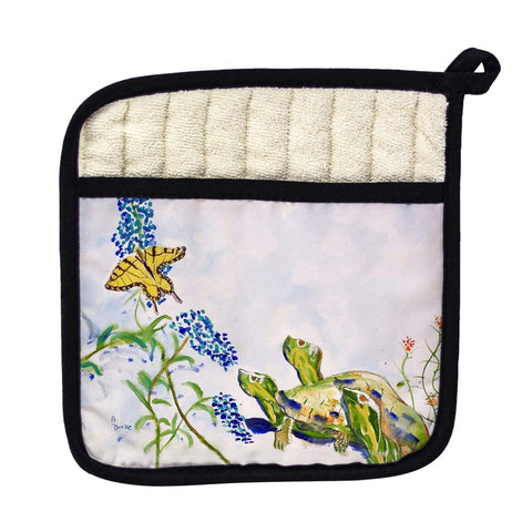 Betsy Drake PT178 Turtles & Butterfly Pot Holder