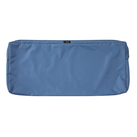 Classic Accessories Ravenna Water-Resistant 42 x 18 x 3 Inch Outdoor Bench/Settee Cushion Slip Cover, Patio Furniture Swing Cushion Cover, Empire Blue, Patio Furniture Cushion Covers