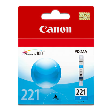 Canon CLI-221 Genuine Cyan Ink Tank, Compatible with MP980, MP560, MP620, MP640, MP990, MX860, MX870, iP4600, iP3600, and iP4700 Printers