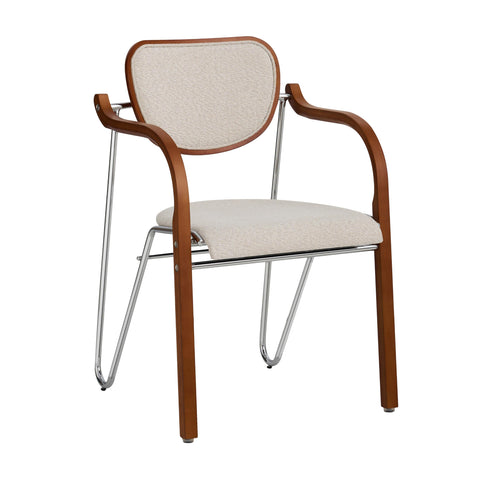 Pasargad Home Gifu Beige/Brown Armchair for Living Room, Bedroom, Home Office