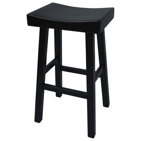 Carolina Chair & Table 30" Barstool with Comfortable Square Saddle Seat - Multi-Step Finish Slim Frame Solid Wooden Classic Stools - Modern Furniture for Living Room, Bar, Office (Antique Black)