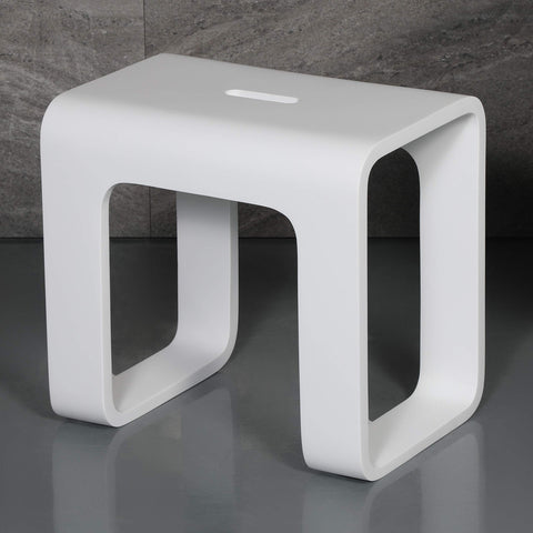 White Matte Solid Surface Resin Bathroom/Shower Stool
