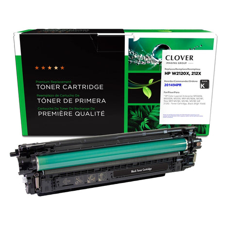 Clover Remanufactured High Yield Toner Cartridge (Reused OEM Chip) Replacement for HP W2120X (HP 212X) | Black