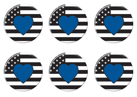 Beistle 6 Piece Police Law Enforcement Thin Blue Line Pinback Button Badge Pins For 4th Of July Patriotic Decorations Independence Day Party Supplies And Favors