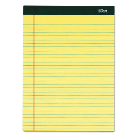 Top Docket Ruled Pads, 8-1/2 x 11-3/4, Canary, 100 Sheets, 6 Pads/Pack (63376)