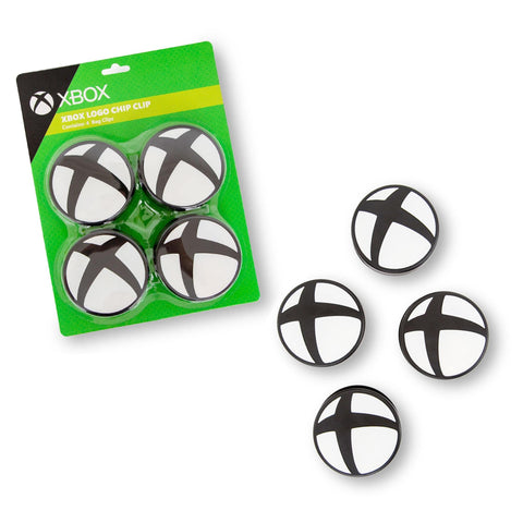 Xbox Logo Heavy Duty Chip Clips, Set of 4 | Plastic Bag Clamps For Snacks and Food Storage With Air Tight Seal Grip | Useful Home & Kitchen Decorations, Cute Video Game Gifts and Collectibles