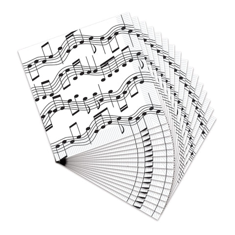 Beistle 16 Piece Music Notes Paper Beverage Napkins 50's Theme Rock and Roll Tableware For 1950’s Party Awards Night Decorations
