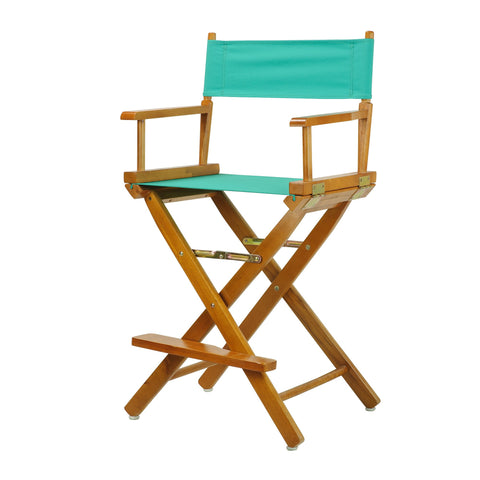 Casual Home 24" Director's Chair Honey Oak Frame-with Teal Canvas, Counter Height
