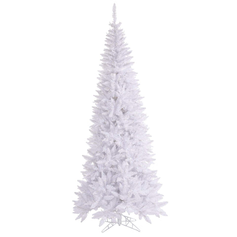 Vickerman 7.5' White Fir Slim Artificial Christmas Tree Unlit, Seasonal Indoor Home Decor
