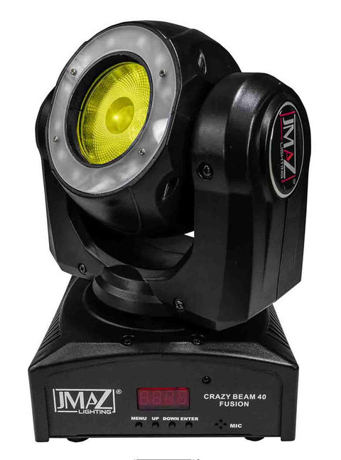 JMAZ Crazy Beam 40 Fusion LED Moving Head Beam Light 40-Watt Quad RGBW with LED Ring DMX512 For Stage Light Disco DJ Wedding Party Show Live Concert Lighting