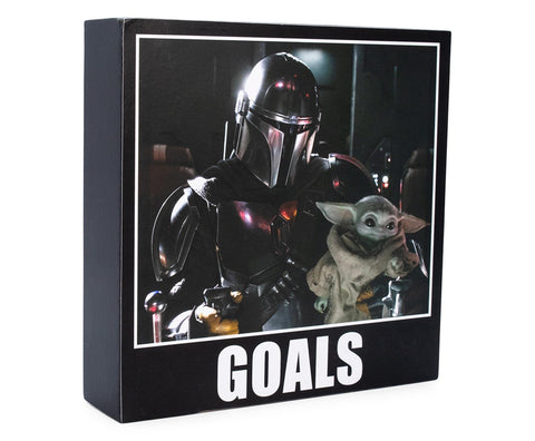 Silver Buffalo Star Wars the Mandalorian Goals 6" x 6" x 1.5" Box Wall Sign