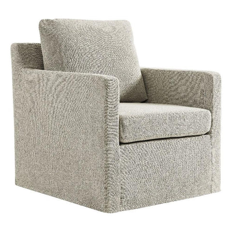 Modway Serene Swivel Accent Armchair in Linen - Modern Fabric Upholstered Chair - Slipcovered Armchair - Swivel Chair for Living Room or Bedroom