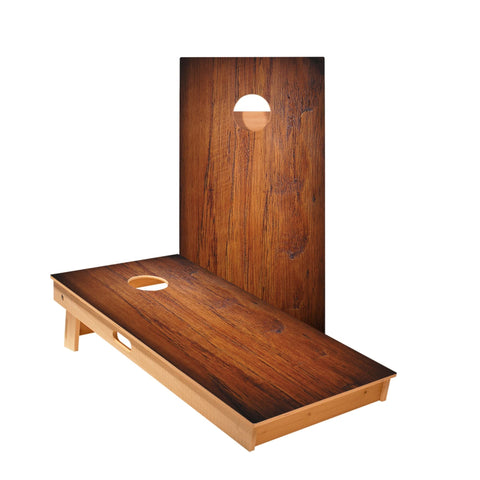 Skip's Garage Dark Panel Wood Cornhole Boards - Includes (2) Boards (NO Bags) + (1) Case & (2) Edge Lights