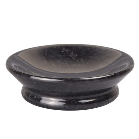 Creative Home Luxury Black Marble Soap Dish – Durable 100% Natural Marble Soap Holder, Round Design, Easy to Clean for Bathroom, Kitchen Sink, Hotels and Premium Décor