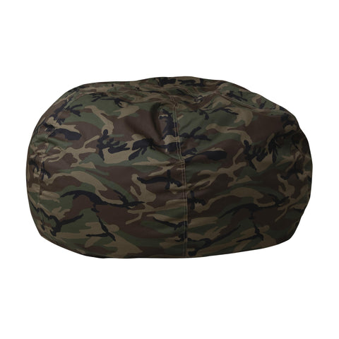 Flash Furniture Duncan Oversized Bean Bag Chair for Kids and Adults, Foam-Filled Beanbag Chair with Machine Washable Cover, Camouflage