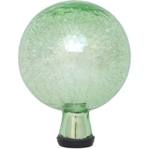 Oakestry 6" Crackle Glass Gazing Globe – Light Green, Hand-Blown Mirrored Garden Ball for Yard, Patio & Outdoor Décor