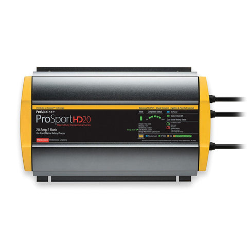 ProMariner 44020 ProSport HD Waterproof Marine Battery Charger, 20 Amp, 2 Bank