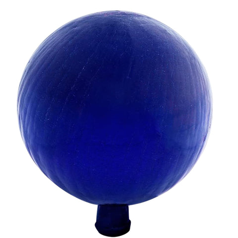 Oakestry 12" Crackle Glass Gazing Globe – Cobalt Blue, Hand-Blown Mirrored Garden Ball for Yard, Patio & Outdoor Décor