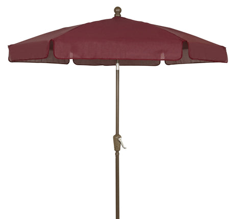 FiberBuilt Umbrellas Garden Umbrella, 7.5 Foot Burgundy Canopy and Champagne Bronze Pole