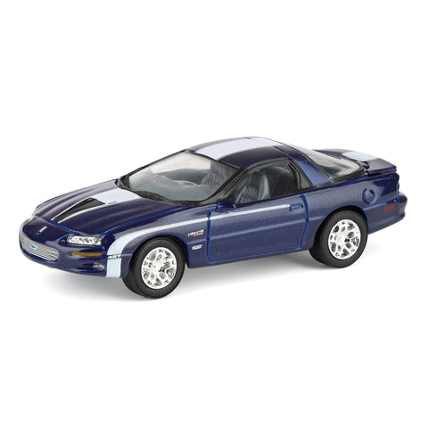 Johnny Lightning 2002 Nickey ZL1 Navy Blue Metallic with White Stripes Muscle Cars USA Series 1/64 Diecast Model Car JLMC034-JLSP382B