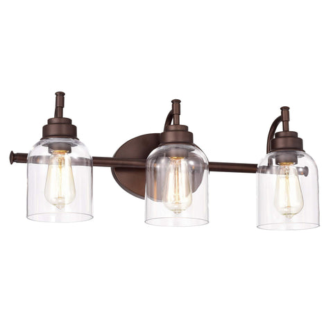 Benjara CH2R147RB24-BL3 Adair Transitional 3 Light Bath Vanity Fixture 24" Wide, Oil Rubbed Bronze