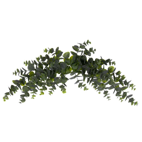 Vickerman 32" Artificial Green Spiral Eucalyptus Crescent Swag