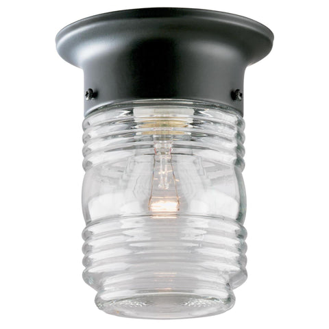 Westinghouse 6691900 One-Light Jelly Jar Porch-Light, Matte Black
