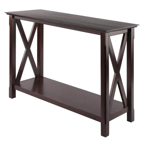 Winsome Xola Console Table with Shelf in Cappuccino, Thin Entryway Table for Hallway, Living Room, Elegant Furniture for Any Home Decor