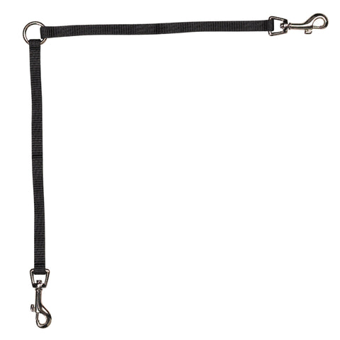 Guardian Gear Nylon 2-Way Large Dog Coupler with Nickel-Plated Swivel Clip, 24", Black