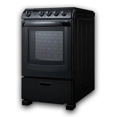 Summit 24” Electric Smooth Top Range, Large 2.9 cu.ft Oven, ADA Complaint, Black- REX2431BRT