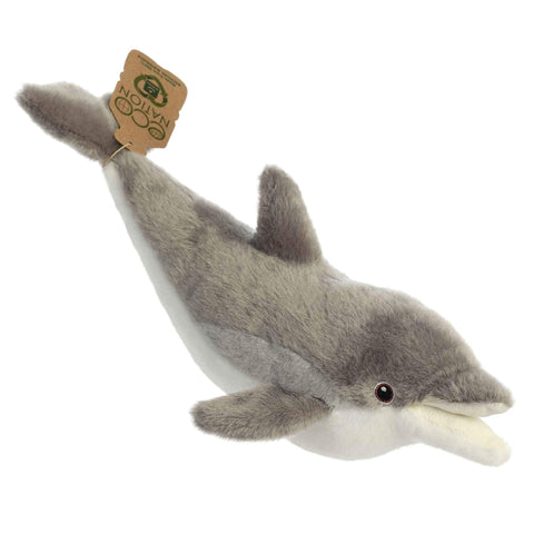Aurora® Eco-Friendly Eco Nation™ Dolphin Stuffed Animal - Environmental Consciousness - Recycled Materials - Gray 15 Inches